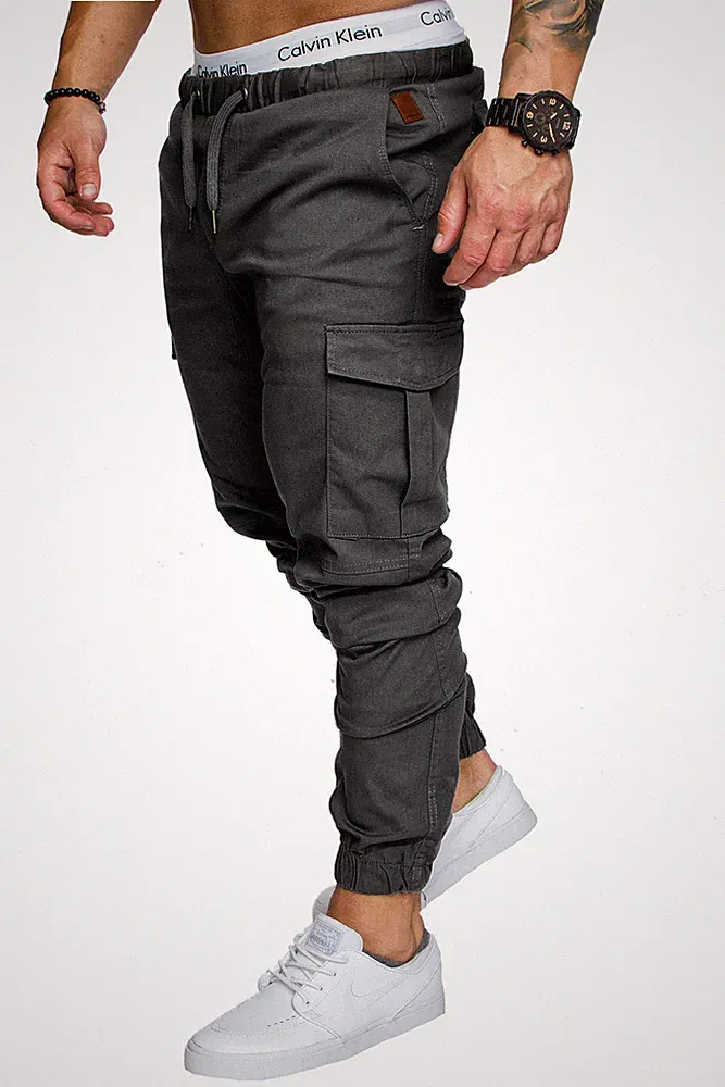Herren Cargo Jogger Chino Stretch Hose Jeans Sweatpants Sweathose 7001