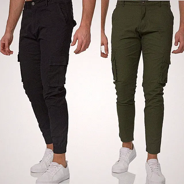 Herren Cargo Jogger Chino Stretch Hose Jogging Sweatpants Sweathose 2 CA02