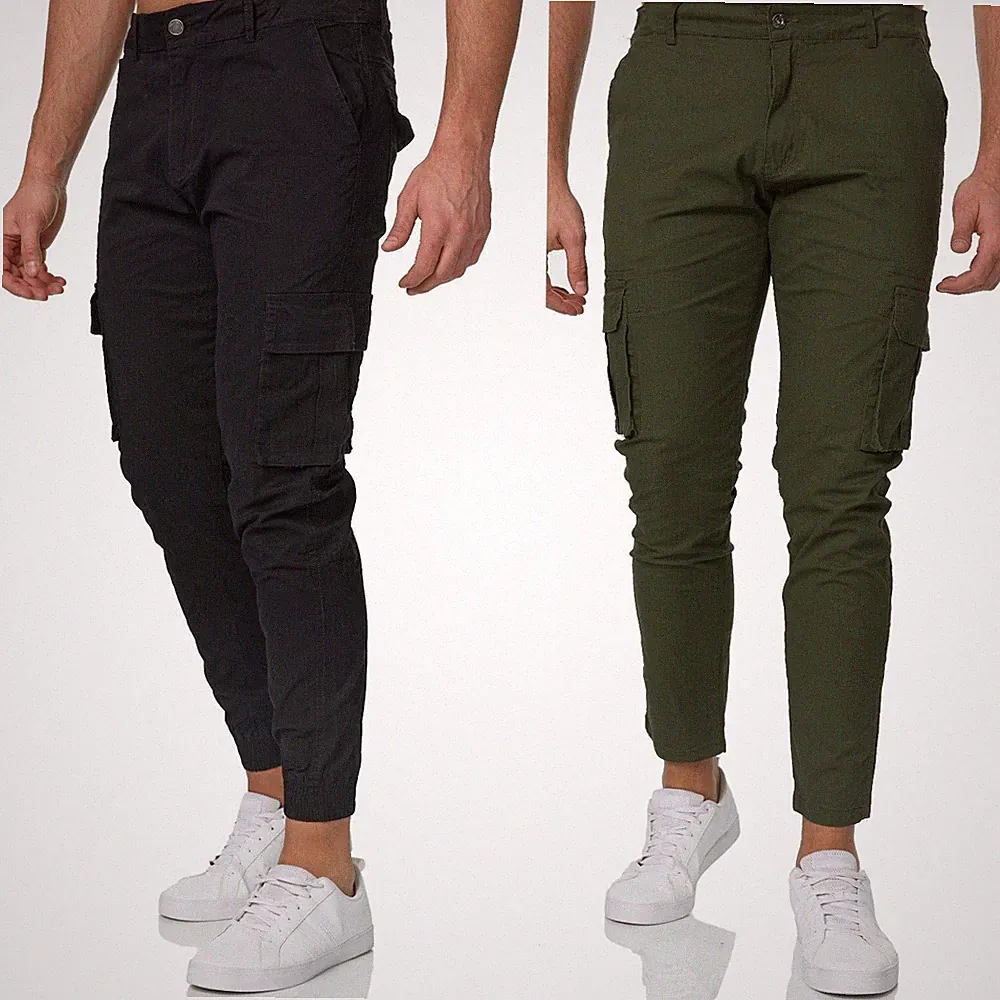 Herren Cargo Jogger Chino Stretch Hose Jogging Sweatpants Sweathose CA02