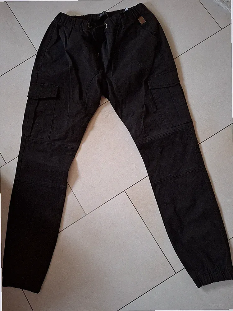 Herren Cargo Jogger Chino Stretch Sweat Hose Jeans Sweatpants 7001 W 34 schwarz