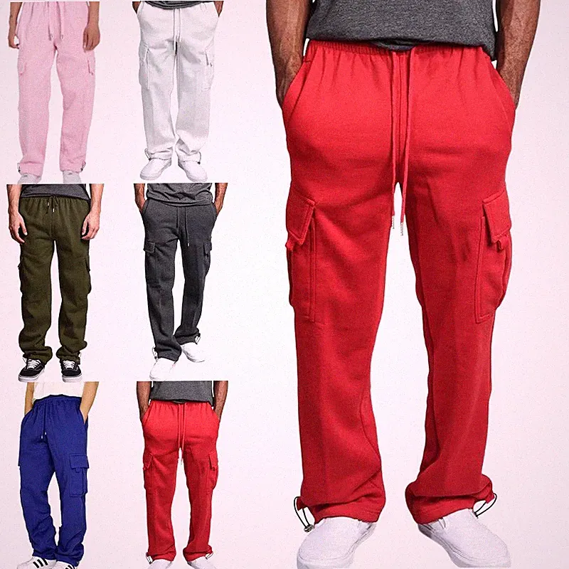 Herren Cargo Jogger Hosen Mit Multi Tasche Kordelzughose Arbeitshose Jogginghose