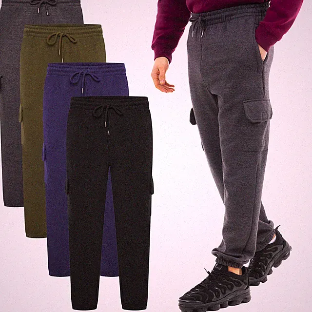 Herren Cargo Jogginghose Combat Fleece Hose Trainingsanzug Sweat Jogginghose Hose