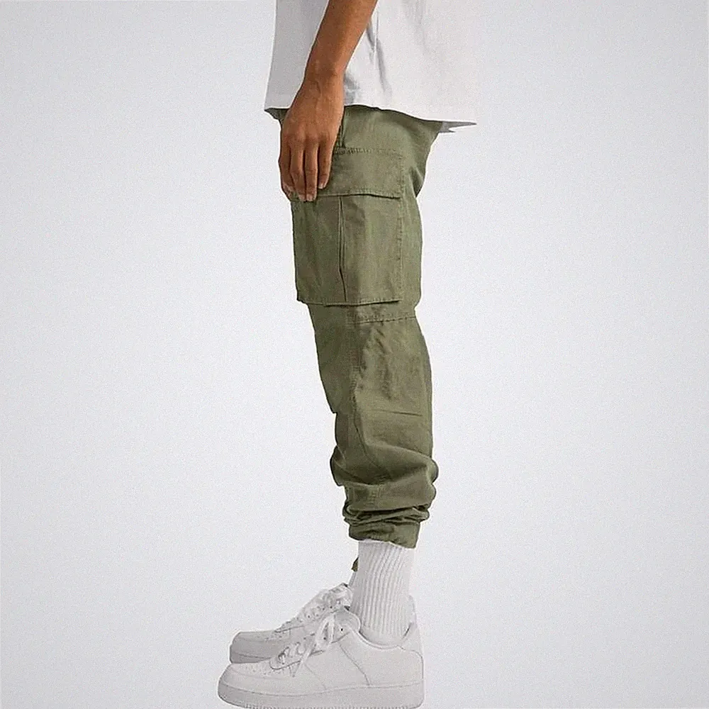 Herren Cargo Jogginghose für freizeit Style 95% Polyester 5% Elasthan Einfarbig