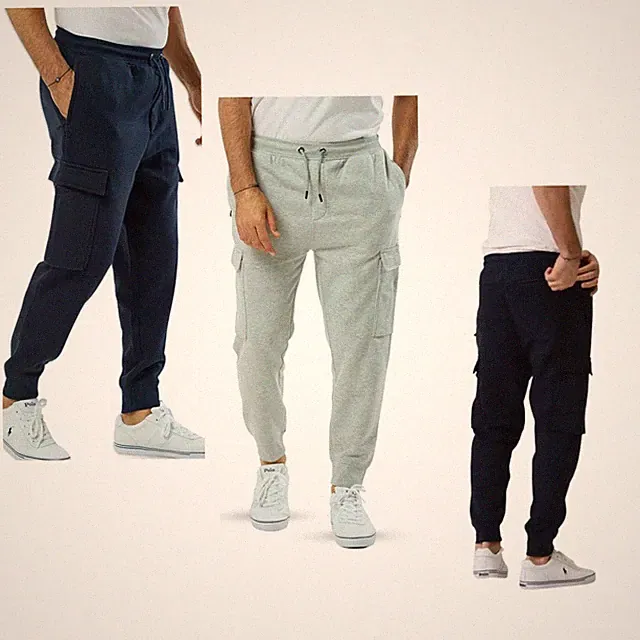 Herren Cargo Jogginghose Gummibund Trainingsanzug Jogging Hose Reißverschluss 55-23