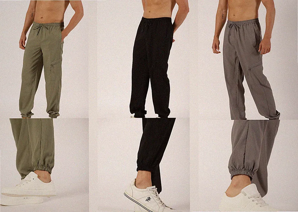 Herren Cargo Jogginghose Hose Wasserabweisend Slim Fit Gummibund Gym Pants