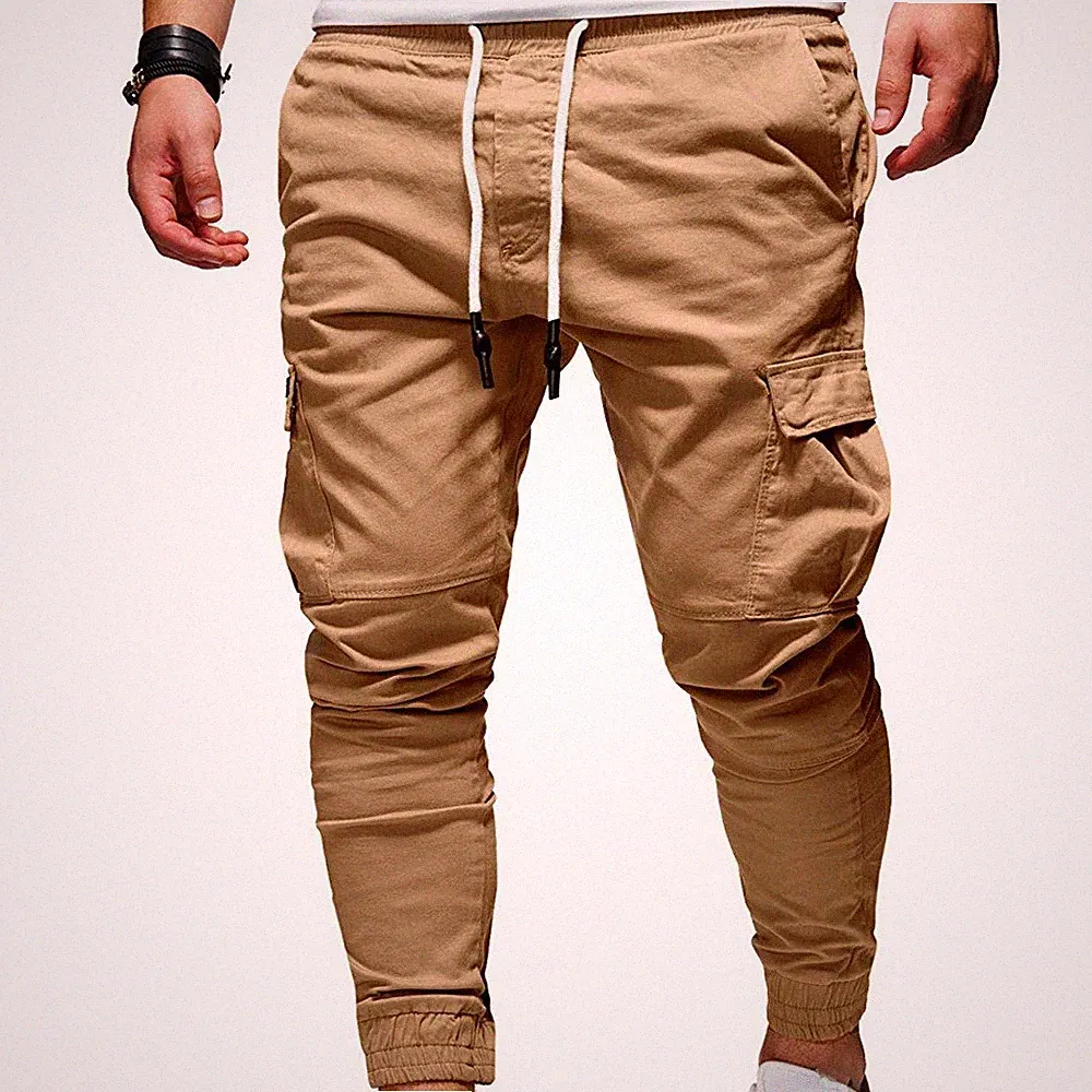Herren Cargo-Jogginghose mit Kordelzug und Taschen, M–3XL, 6 Farben