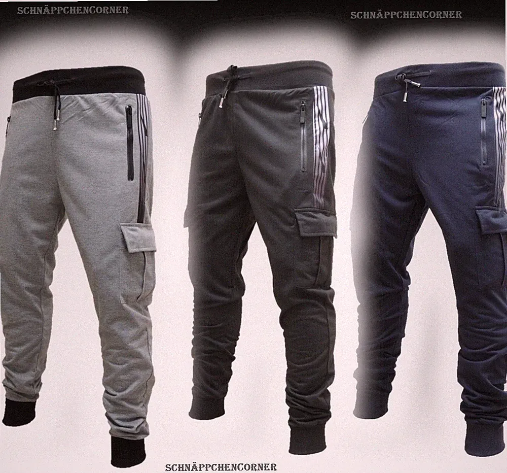 Herren Cargo Jogginghose Sporthose Training-Fitnesshose Atmungsaktiv F-2440K29