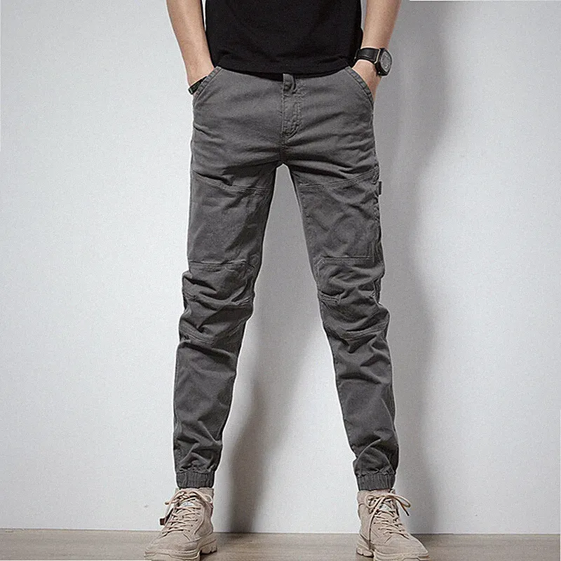 Herren Cargo Khakihosen Hose Konisch Bündchen Jogginghose SPORTS Arbeit Retro