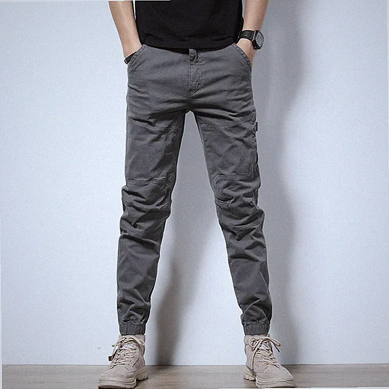Herren Cargo Khakihosen Hose Konisch Bündchen Jogginghose SPORTS Arbeit Retro