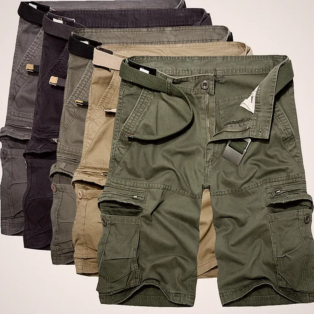 Herren Cargo Kurzhose Arbeitsshorts Mit Seitentaschen Outdoor Freizeit