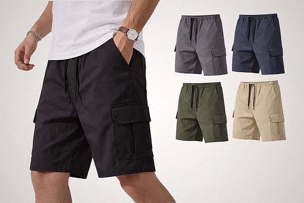 Herren Cargo Shorts Bermuda Jogging Sport Freizeit Arbeitshose Multi-Taschen