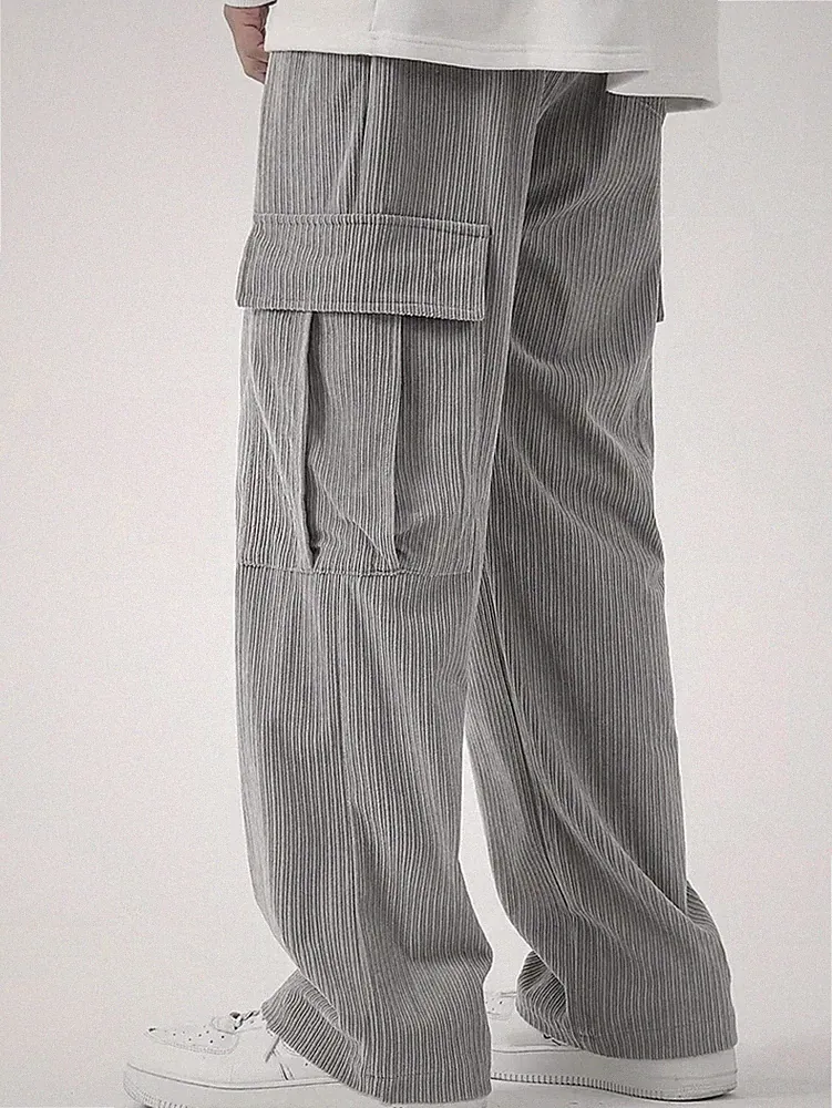 Herren Cargo Sweatpants Sporthose Corduroy Jogginghose Corduroy Langhose