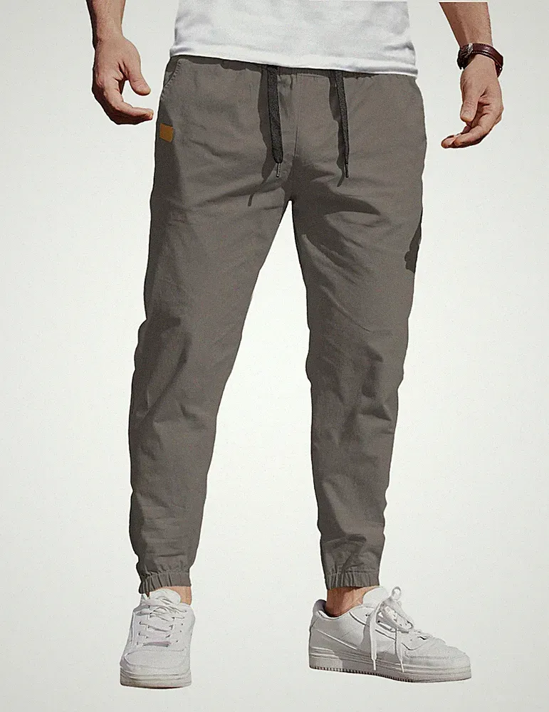 Herren Cargohose Jogginghose Baumwolle Elastischer Bund Taschen Freizeit XXL