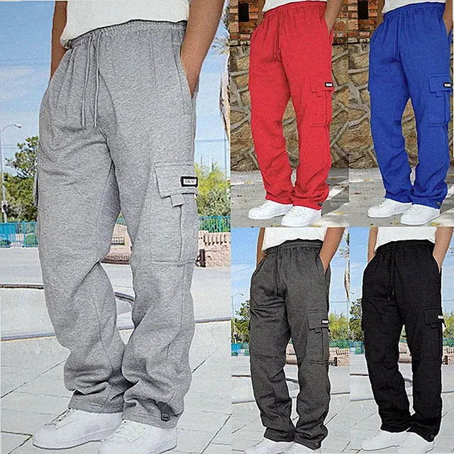 Herren Cargohose Jogginghose Gummibund Kampfhose Trainingshose 46
