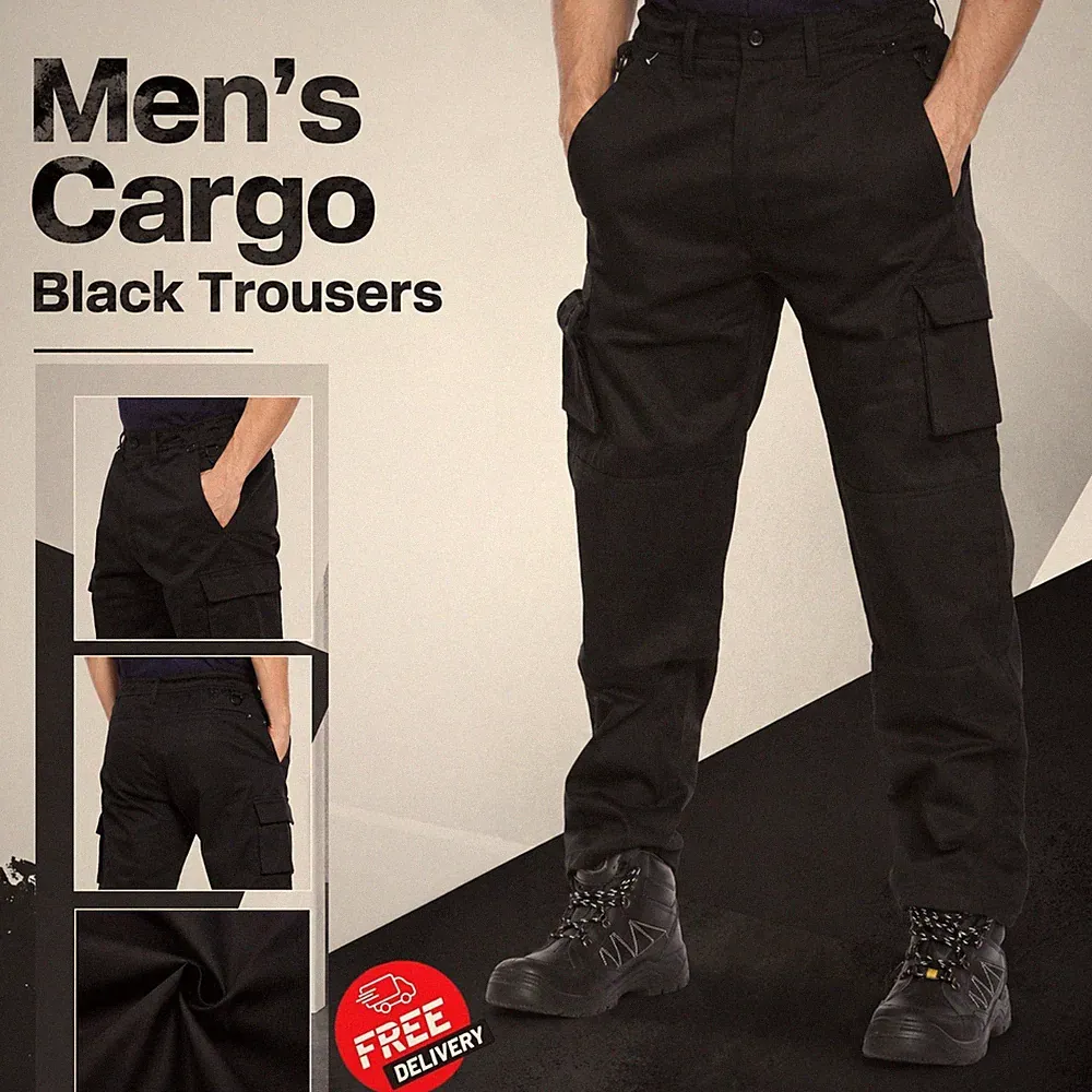 Herren Cargohose mehrere Taschen Combat Jogginghose Sport Arbeitshose UK S-3XL