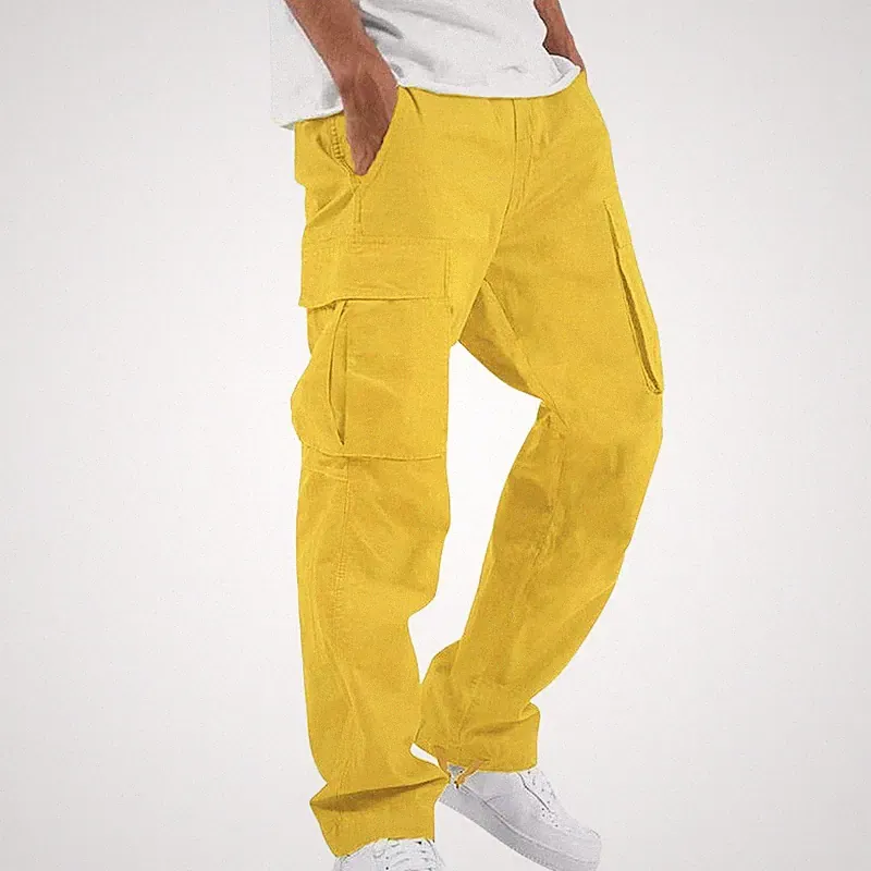 Herren Cargohose mit Kordelzug und mehreren Taschen Lange ArbeitHose Jogginghose