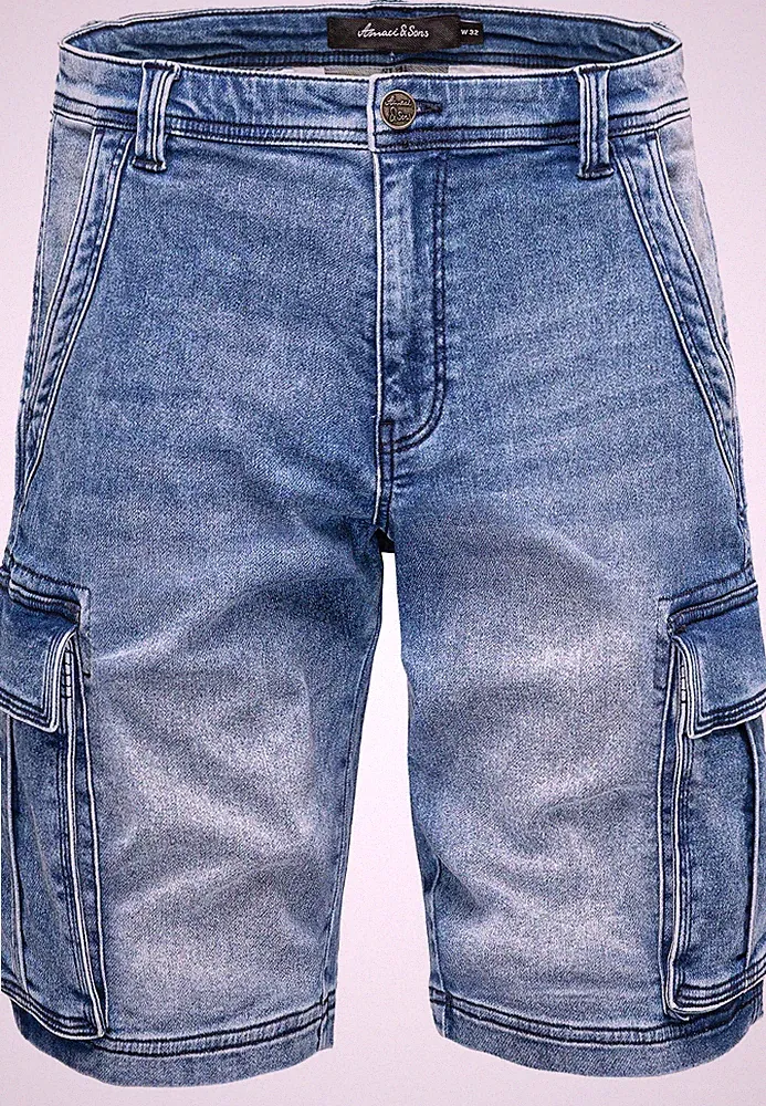 Herren Cargoshorts Männer Kurze Bermuda Jeans Hose Regular Fit 7040