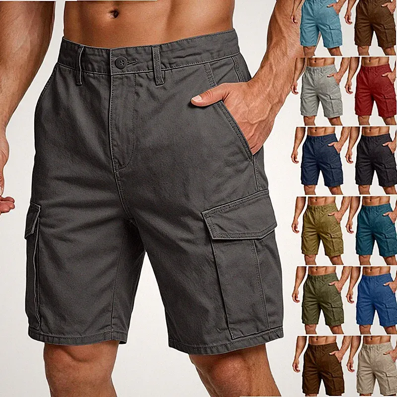 Herren Casual Cargo-Shorts Multi-Taschen Sommer Jogginghose Sporthose Kurze Hose