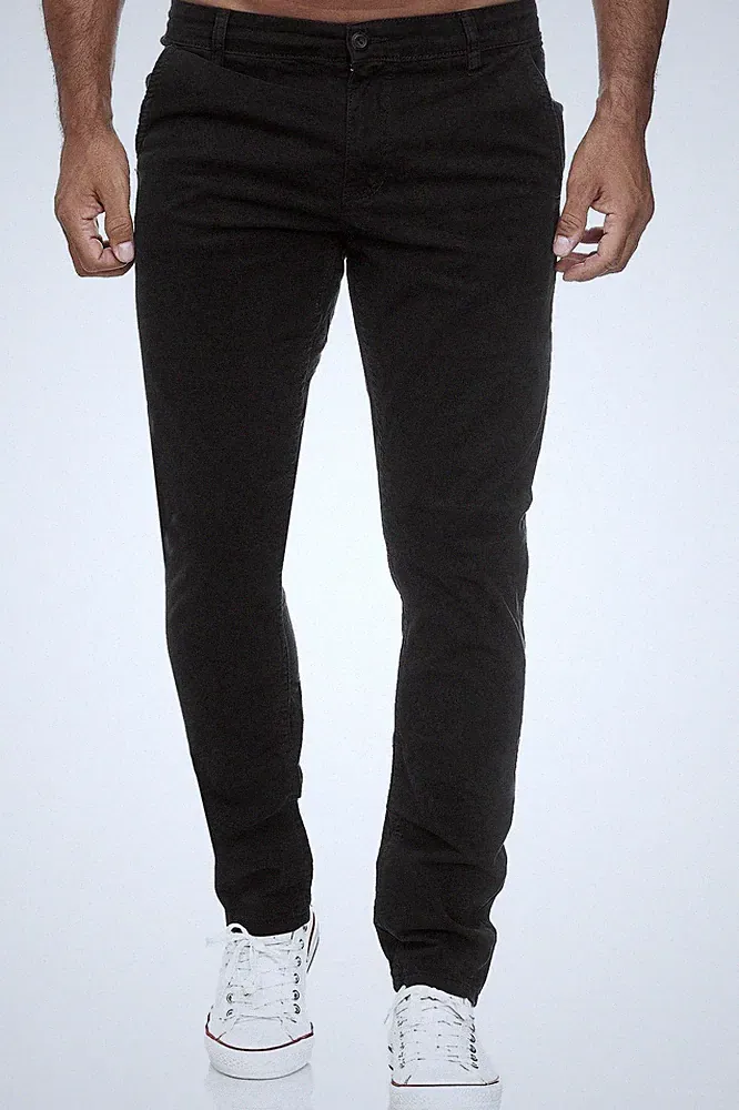 Herren Chino 19530 Slim Fit Stretch Chino Hose mit Baumwollmischung Designer