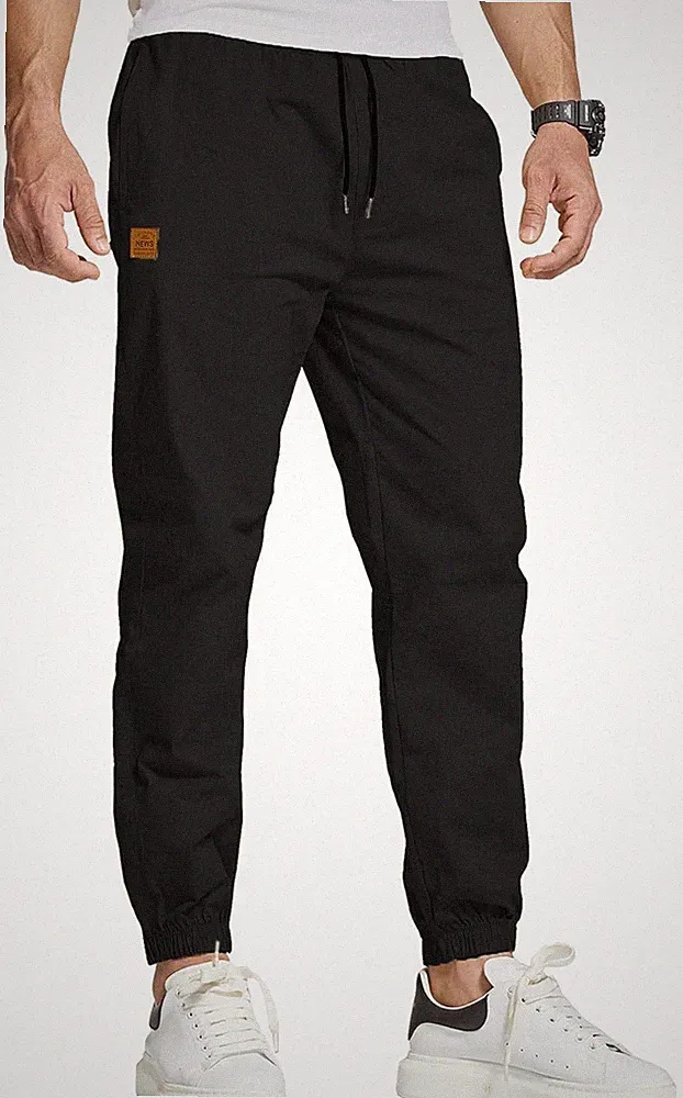 Herren Chino-Hose aus Baumwolle Sportliche Jogginghose für das Fitnessstudio Sch
