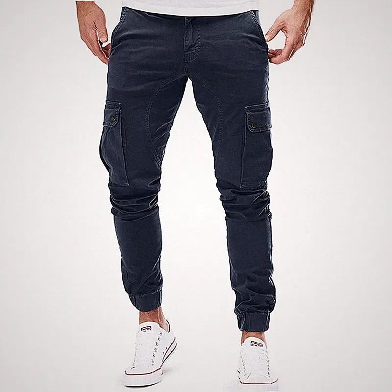 Herren Chino Taschen Cargo Hose Jogginghose Fitness Arbeitskleidung Freizeit