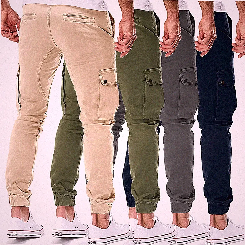 Herren Chino Taschen Cargo Hose Jogginghose Fitness Arbeitskleidung Freizeit
