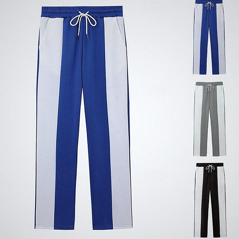 Herren Color Block Lauf Jogginghose für freizeit Sport Hose leichtes Polyester