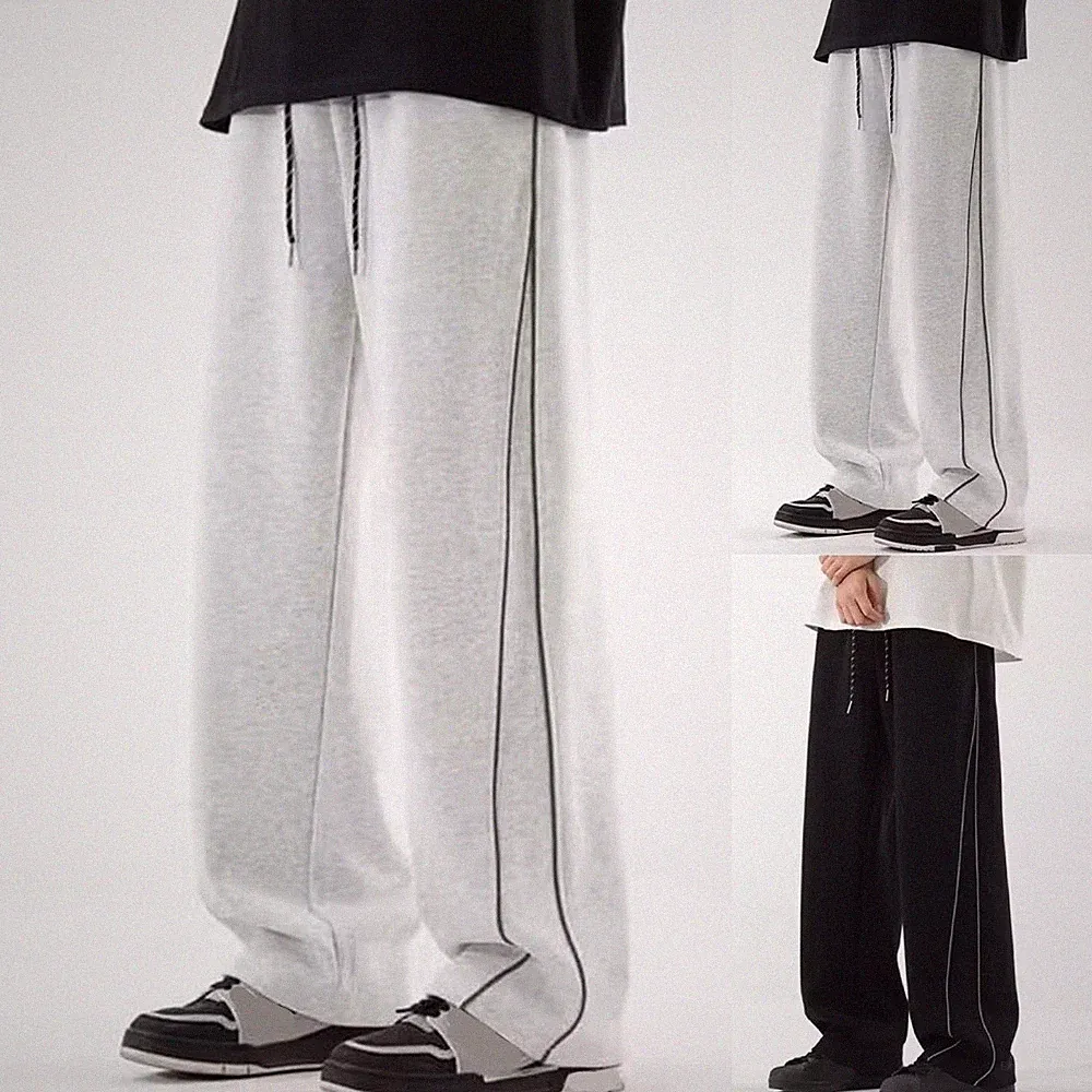 Herren Comfort Fit Jogginghose Locker Baggy Design Weites Bein Hose für Mobilit