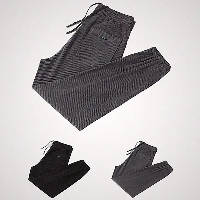 Herren Cord für freizeit Jogginghose Elastischer Bund Lockere Passform Hose M