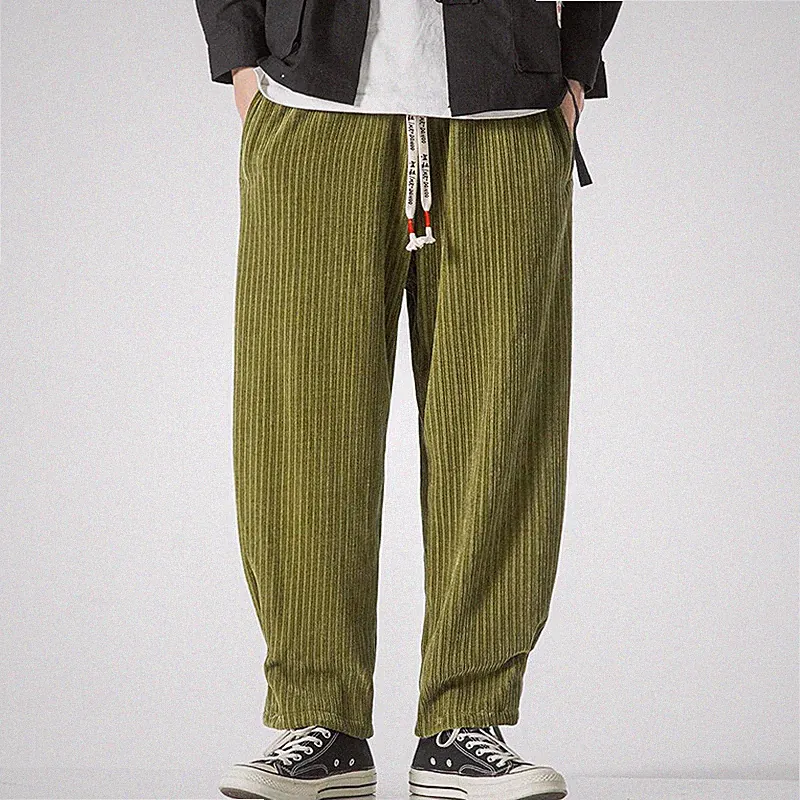 Herren Cord Haremshose Kordelzug Gummibund Konisch Jogginghose