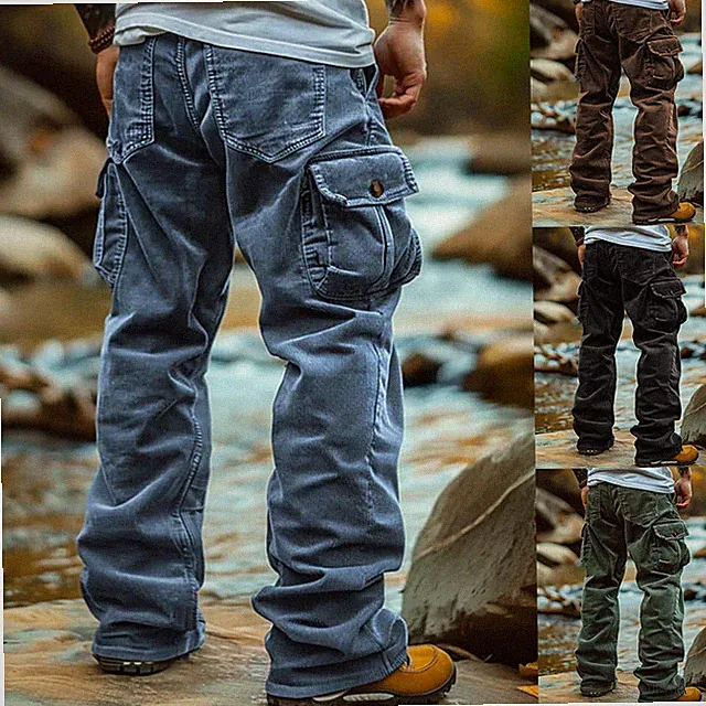 Herren Cord Hose Freizeithose Cargohose Retro Arbeitshosen Jogginghosen Laufhose