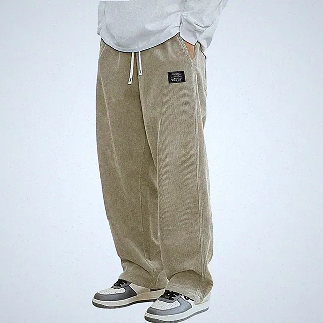 Herren Cordhose Baggy Freizeit Jogginghose Sweatpants mit Taschen Arbeitshose