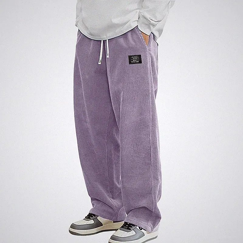 Herren Cordhose Jogginghose Freizeit Baggy Hosen Weites Bein Lange Trainingshose
