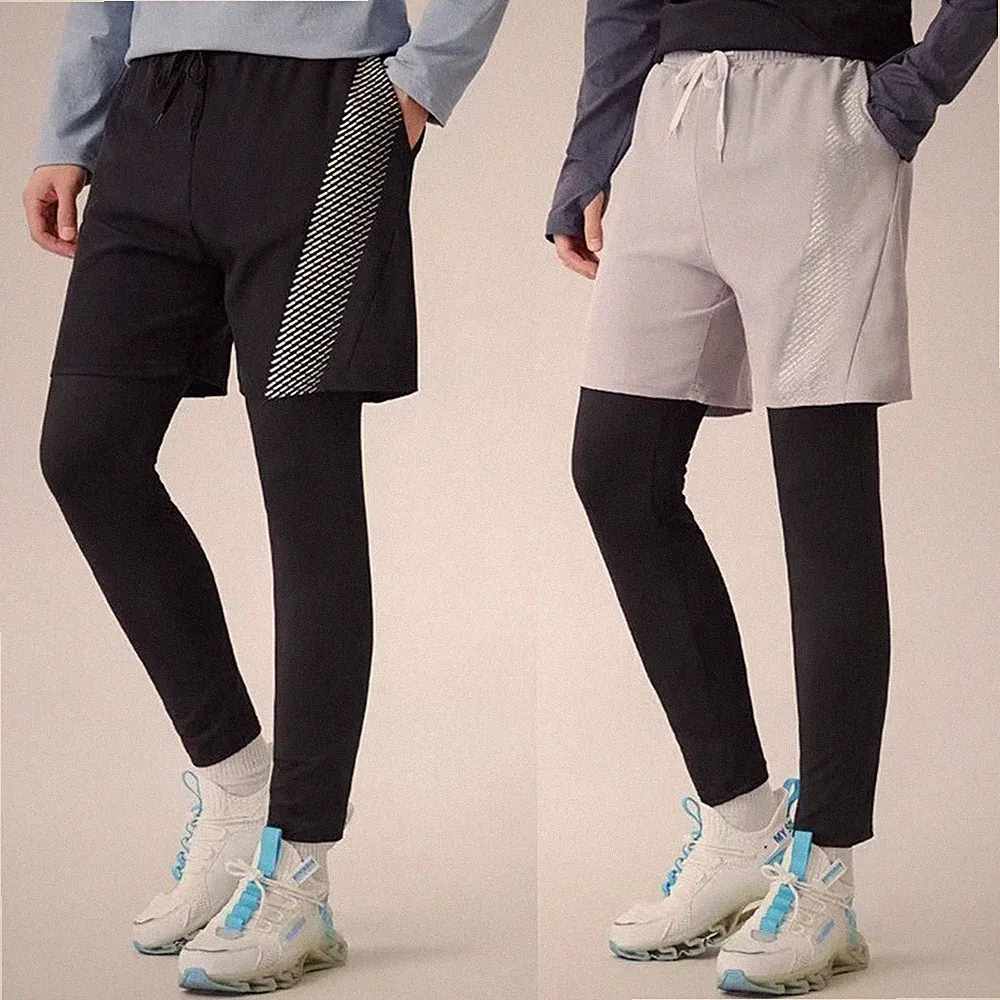 Herren Cropped Jogginghose schnelltrocknend Fitness Leggings für Laufen und Tra
