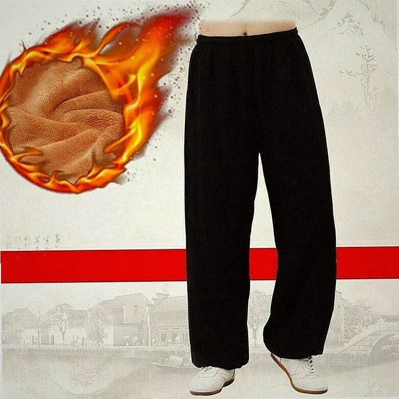 Herren Damen Freizeithose Jogginghose Kordelzug Fleece Gefüttert Warm Schwarz