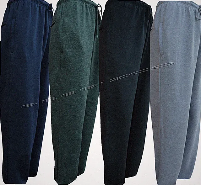 Herren/Damen Jogginghose Fleece Jogginghose offener Saum mit Reißverschlusstaschen M - 6XL