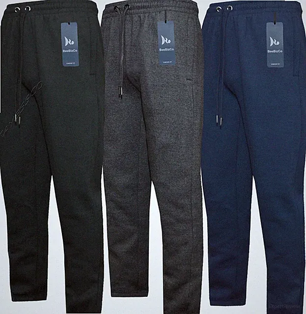Herren/Damen Jogginghose mit offenem Saum Fleece Jogginghose Freizeithose M - 6XL