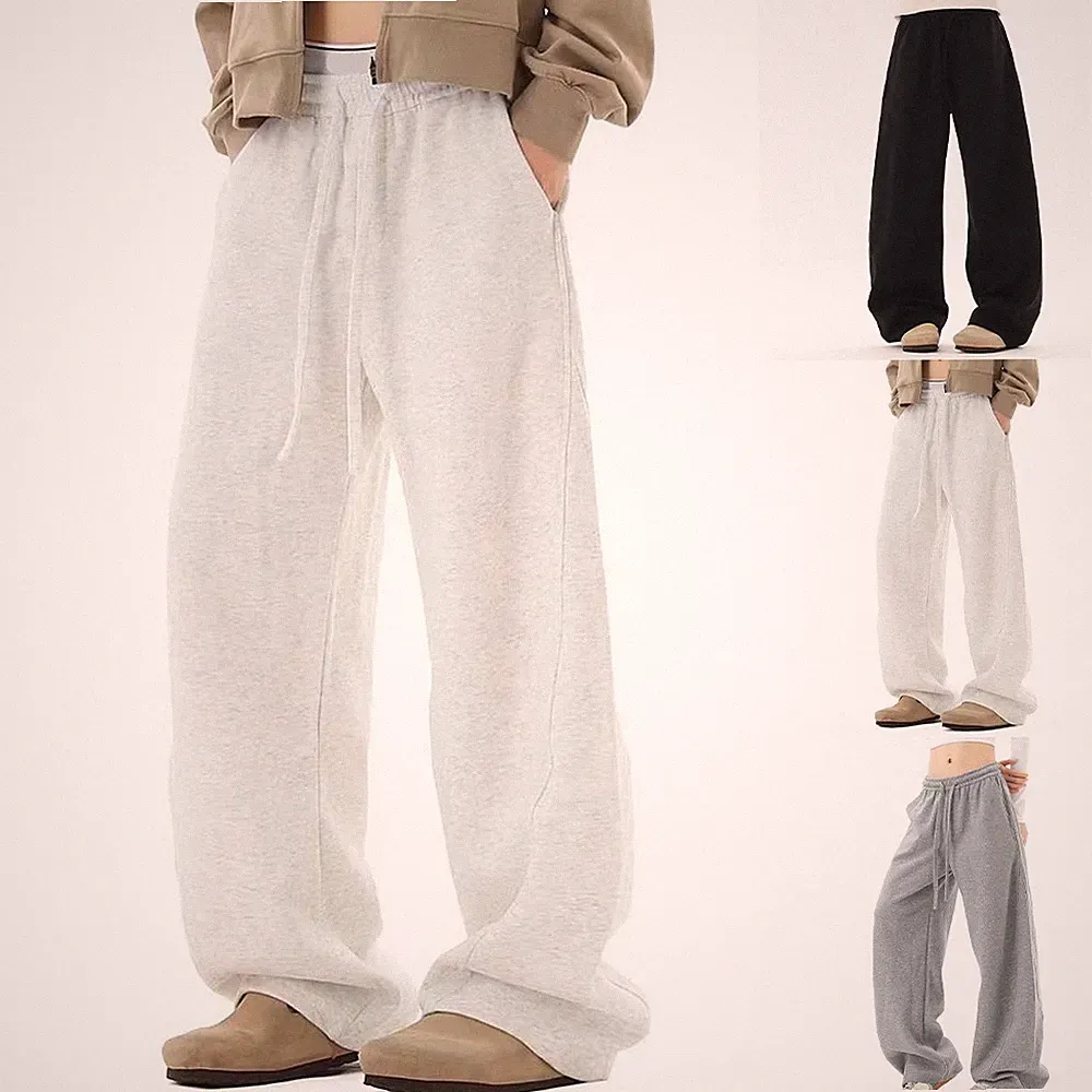 Herren Damen Oversize Jogginghose Weites Bein Baggy Sporthose mit Kordelzug