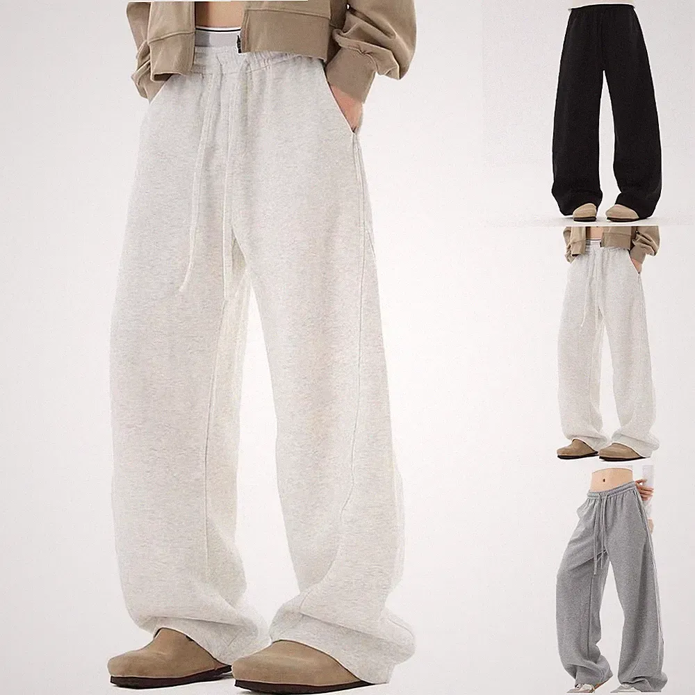 Herren Damen Oversize Jogginghose Weites Bein Kordelzug Freizeithose für Traini