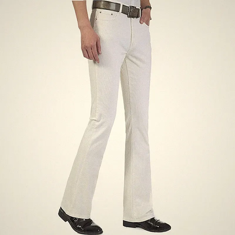Herren Denim Flare Bootcut Hosen 70er Western Cowboy Schlagjeans Lange Hosen