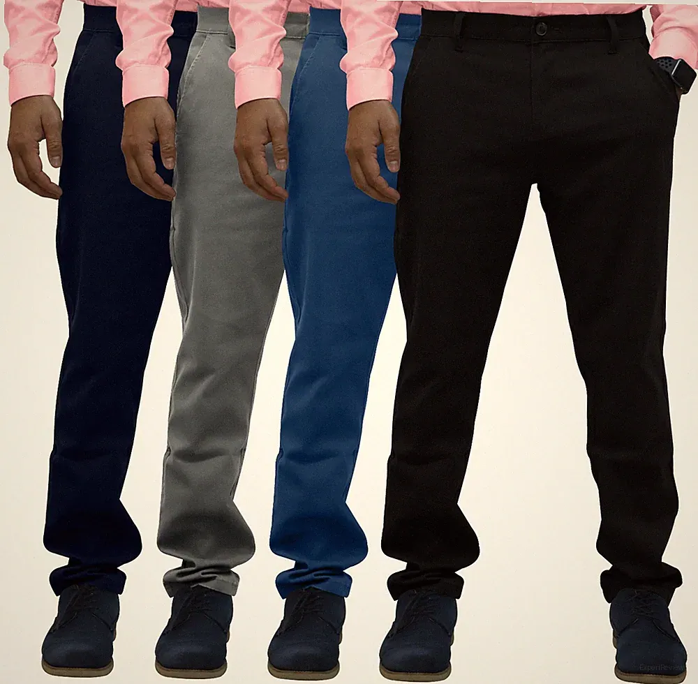 Herren Designer Chino Hose Regular Slim Chinohose W30-W40