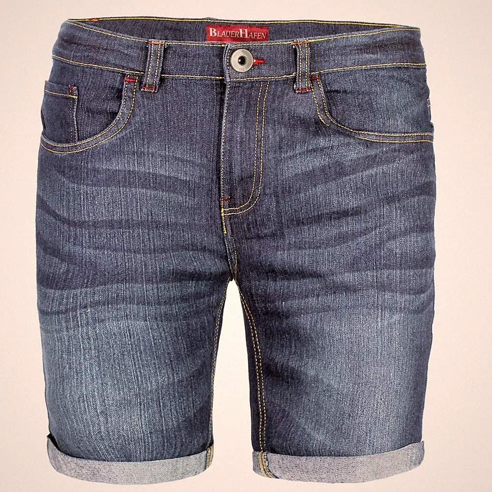 Herren Designer Jeans Shorts Elasthan Kurze Hose SuperFlex Slim Fit Sommer Denim