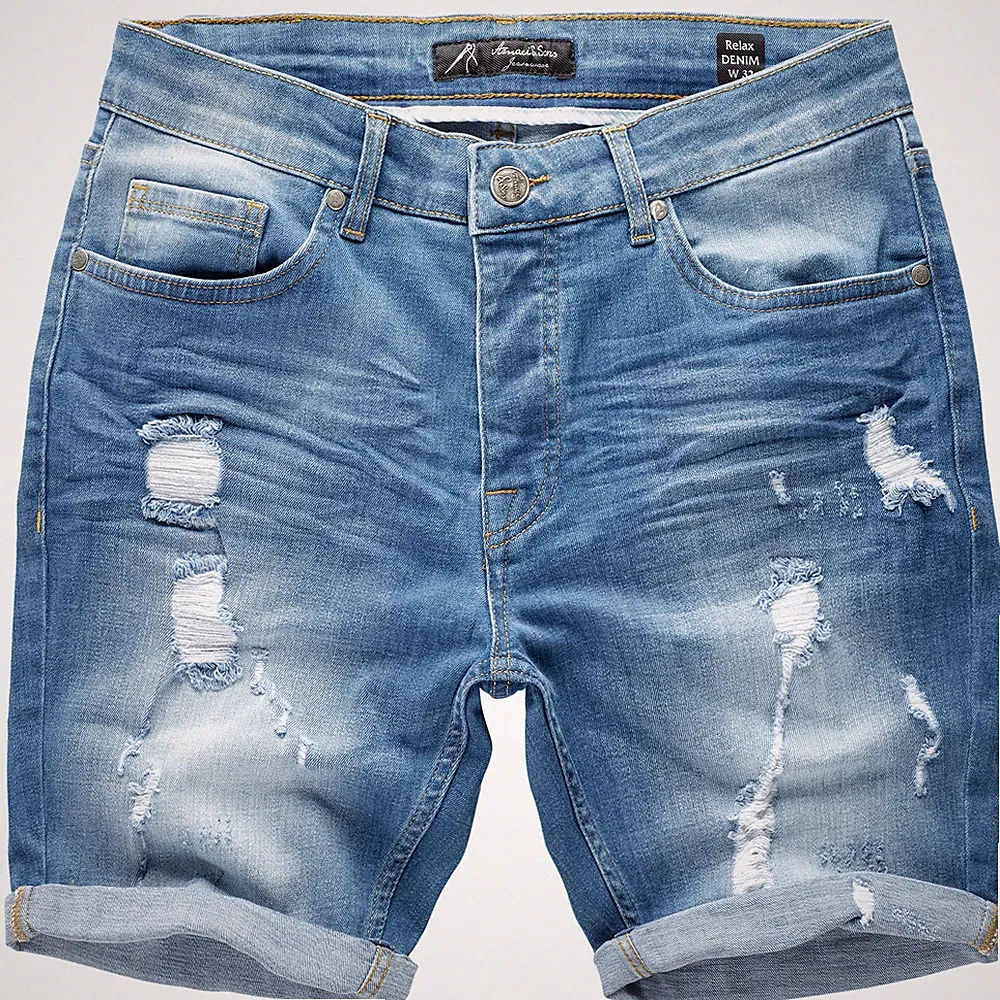 Herren Destroyed Jeans Shorts Kurze Hose Sommer Bermuda 7979