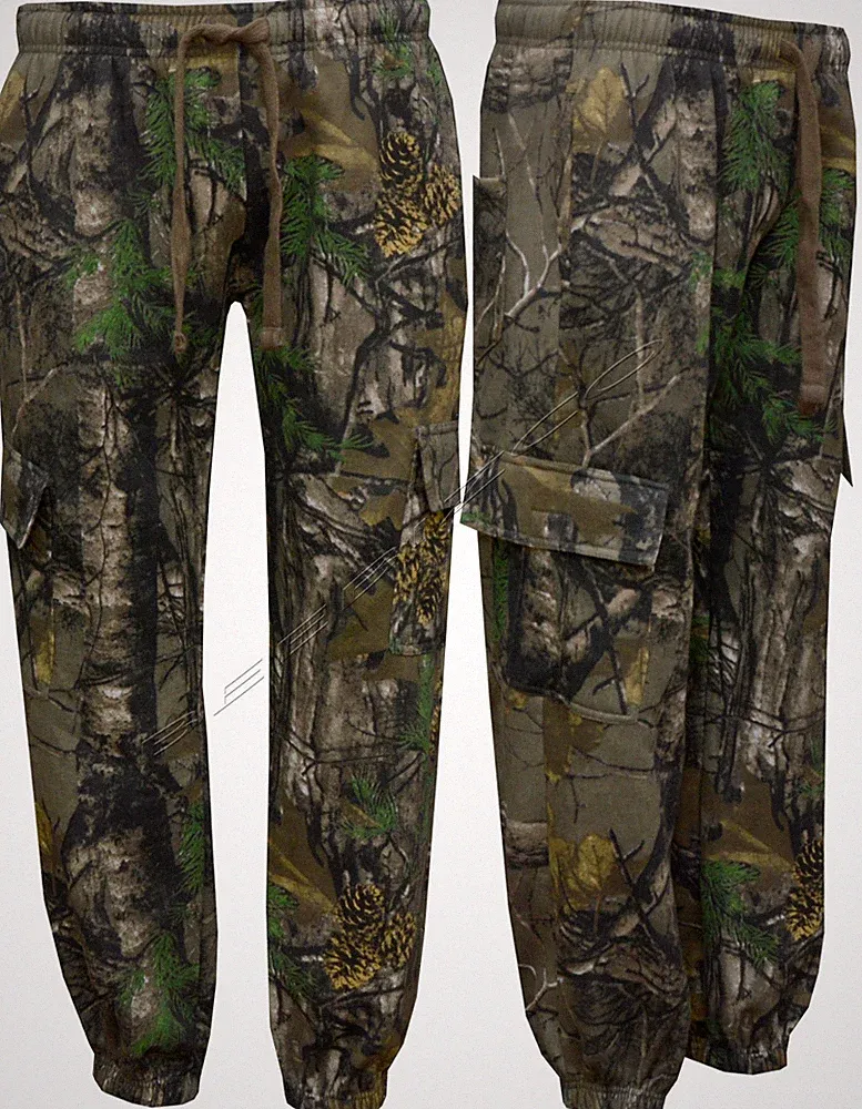 Herren Dschungel Angeln/Jagen Camouflage Fleece Jogginghose Hose S - 5XL