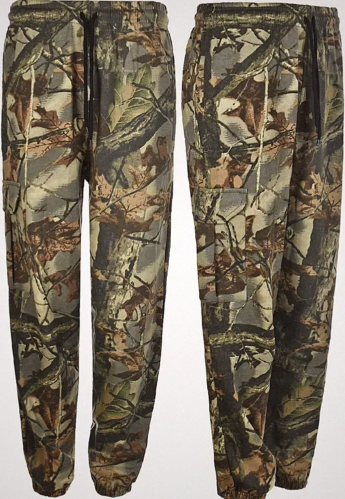 Herren Dschungel Print Camouflage Cargo Combat Fleece Jogginghose/Hose M-5XL