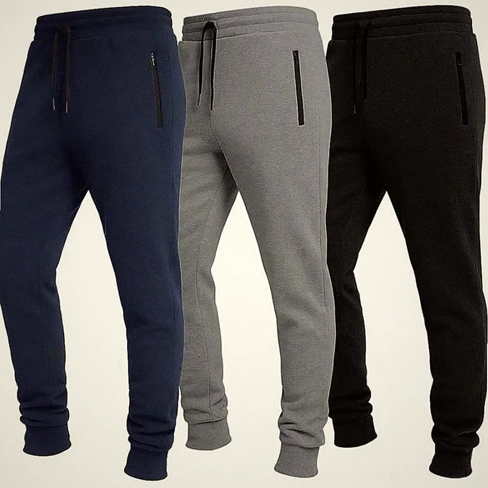 Herren Einfarbig Gym Jogginghose Slim Fit Sport Freizeit Jogginghose für Laufen