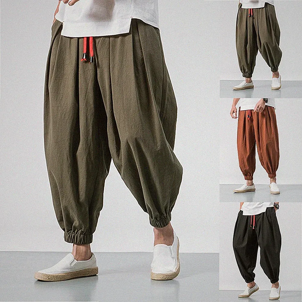 Herren Einfarbig Oversized Haremshose Freizeit Jogginghose Lockere Hose