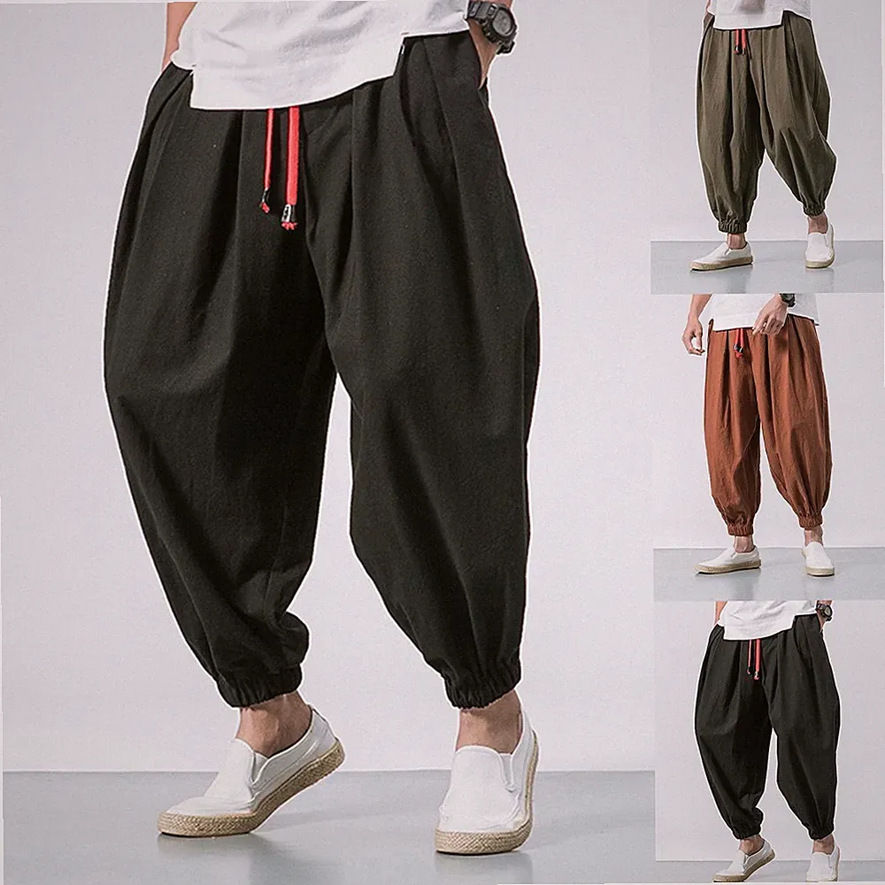 Herren Einfarbig Oversized Haremshose für freizeit Jogginghose Lockere Hose