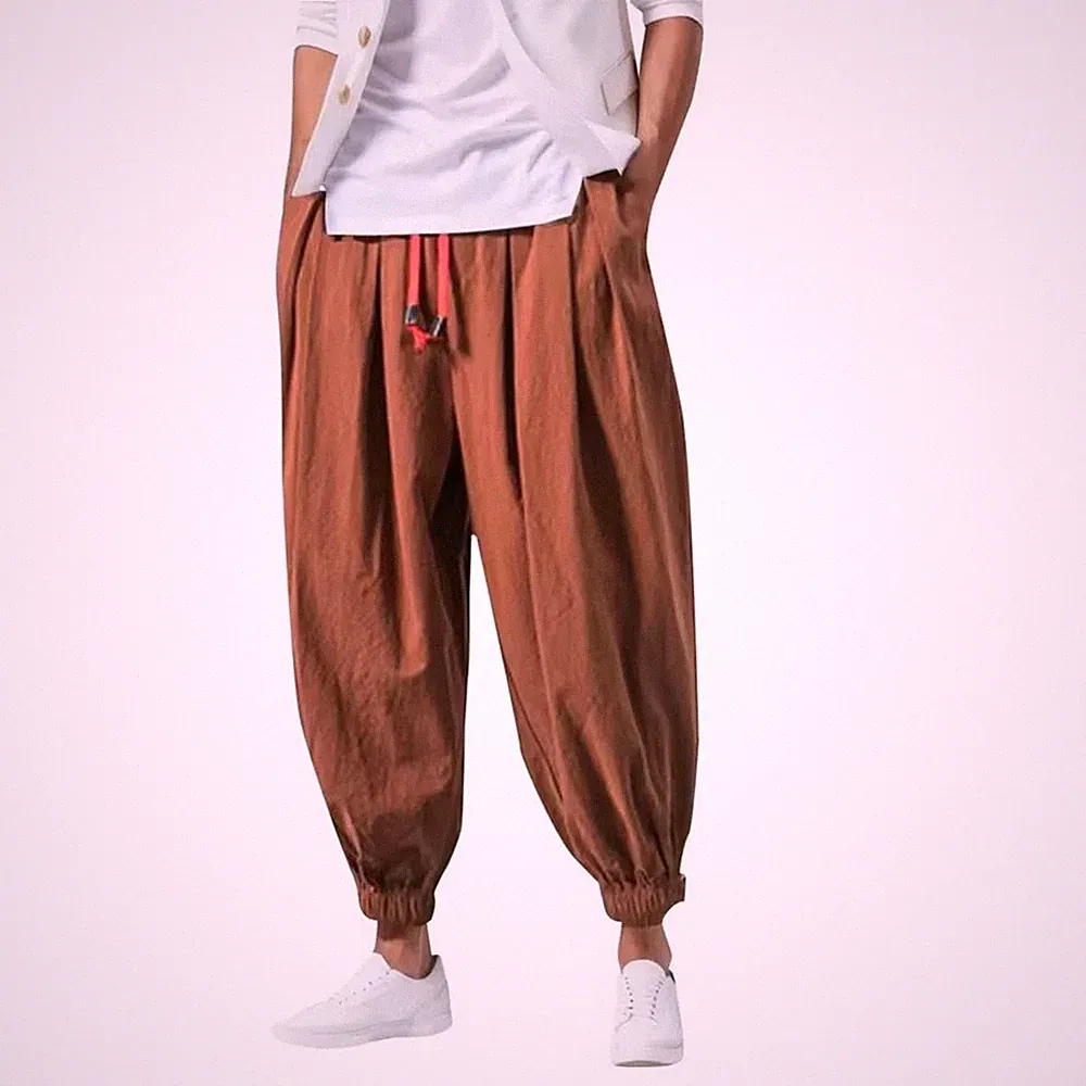 Herren Einfarbig Oversized Haremshose für freizeit Jogginghose Lockere Hose