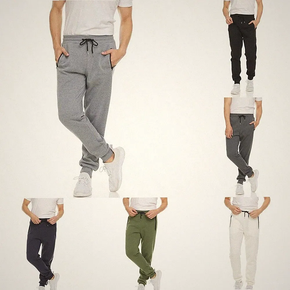 Herren Einfarbig Slim Fit Jogginghose Sport Freizeit Lange Hose für Fitnessstud